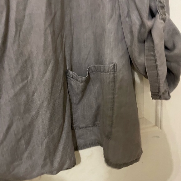 Intro. Gray Lightweight Waterfall Open Front Shawl Jacket Size Large - Picture 3 of 8